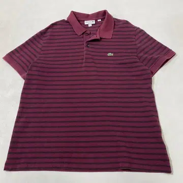 LACOSTE 남성용 보더 피케 셔츠 악어 자수 XL