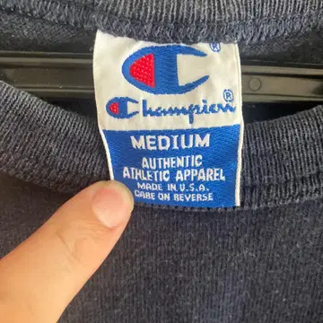 USA제 Champion 파랑 택 헤비 웨이트 T셔츠 챔피온
