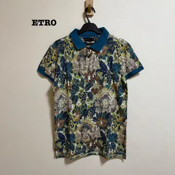 ETRO 보타니컬 피케 셔츠 M 올 패턴