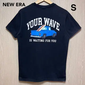 NEW ERA 뉴에라 반팔 T셔츠 S 블랙 서프 트랙