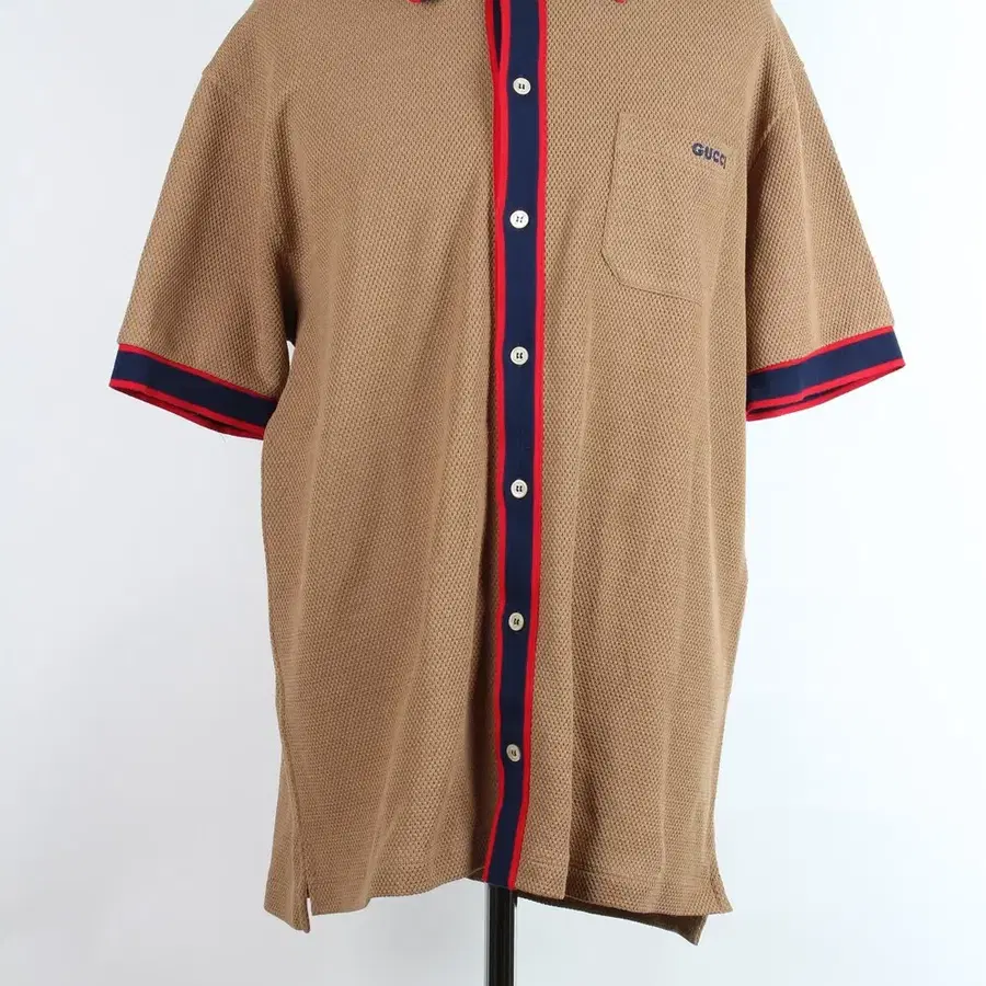 구찌 울블렌디드 PK 셔츠 브라운 XL(105)