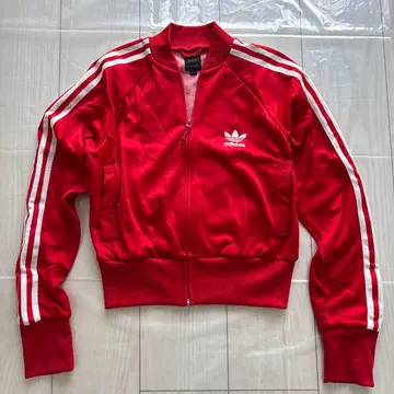 adidas 레드 집업 저지 숏 기장