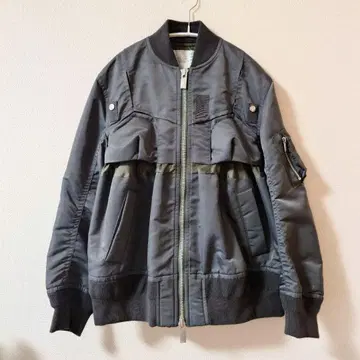 sacai 나일론 트윌 믹스 블루종