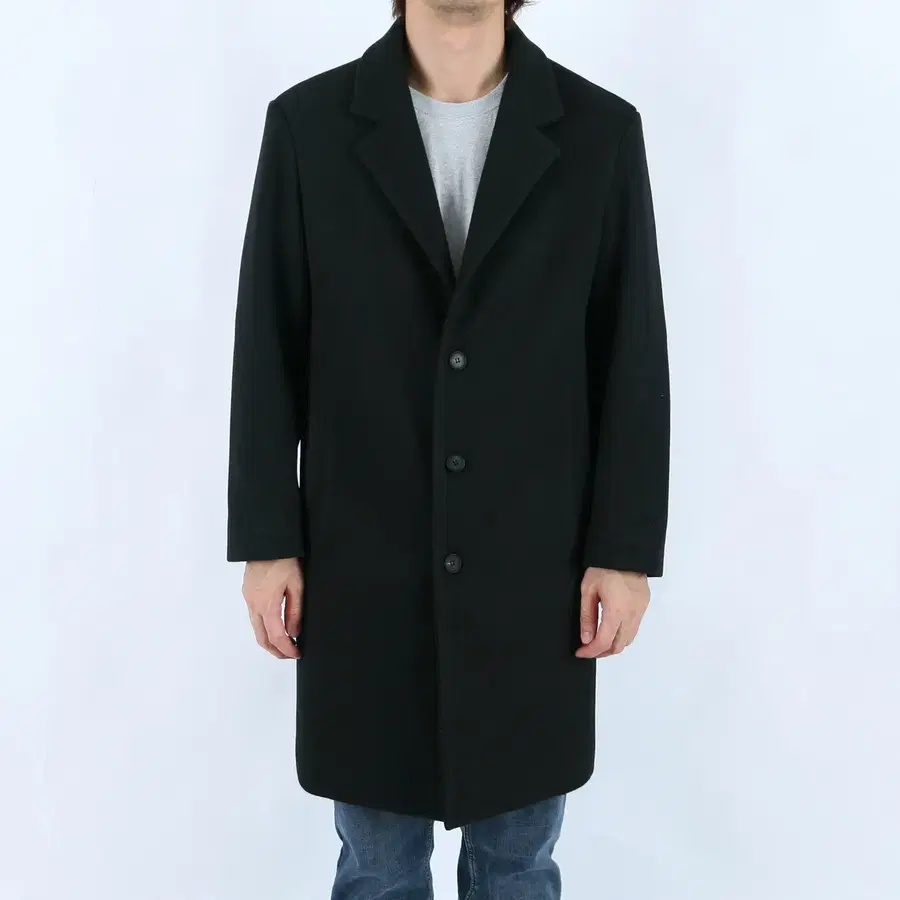 롤프 남성 남자 싱글 울코트 롱 겨울 모직 기본 무지