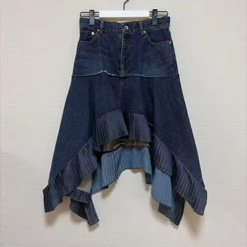 sacai 26SS 데님 x 새틴 스커트 1