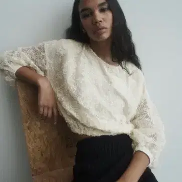 zara 오간자 레이스 셔츠 M~L