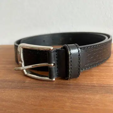 DISTINCTION MEN'S BIGI 가죽 벨트 이탈리아제 블랙