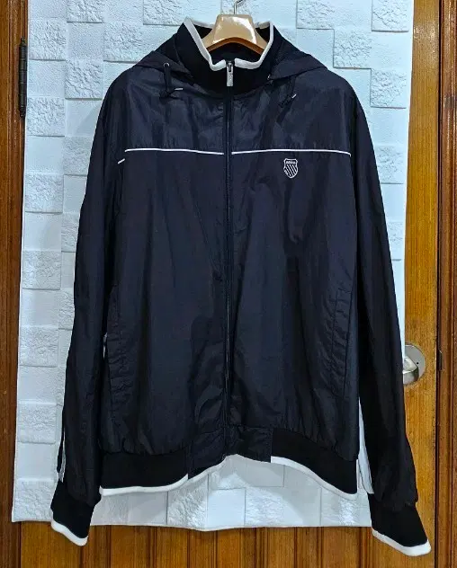 (V)K-SWISS 바람막이 후드 집업 블랙 2XL