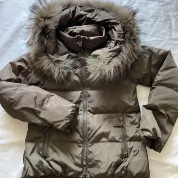 natuRAL 빈티지 퍼 다운 자켓 카키색