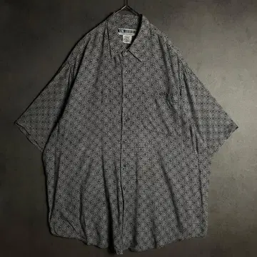 새상품급 레이온 100% 올 패턴 반팔 셔츠 XL 빅 사이즈 3XL 상당