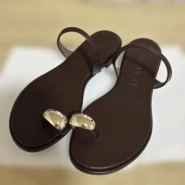 LE TALON 메탈 삼링 샌들 브라운 S