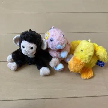 봉제 인형 3종 세트 (원숭이, 토끼, 오리)