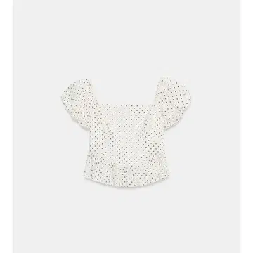 ZARA 컷워크 자수 프린트 상의