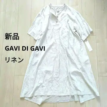 새상품 GAVI DI GAVI 린넨 1.6만 반팔 A라인 원피스 내추럴