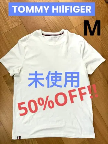시착만 한 상품 남성용 T셔츠 화이트 심플 타미힐피거 M