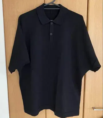 MUJI 빨리 마르는 니트 피케 셔츠 S 사이즈 블랙