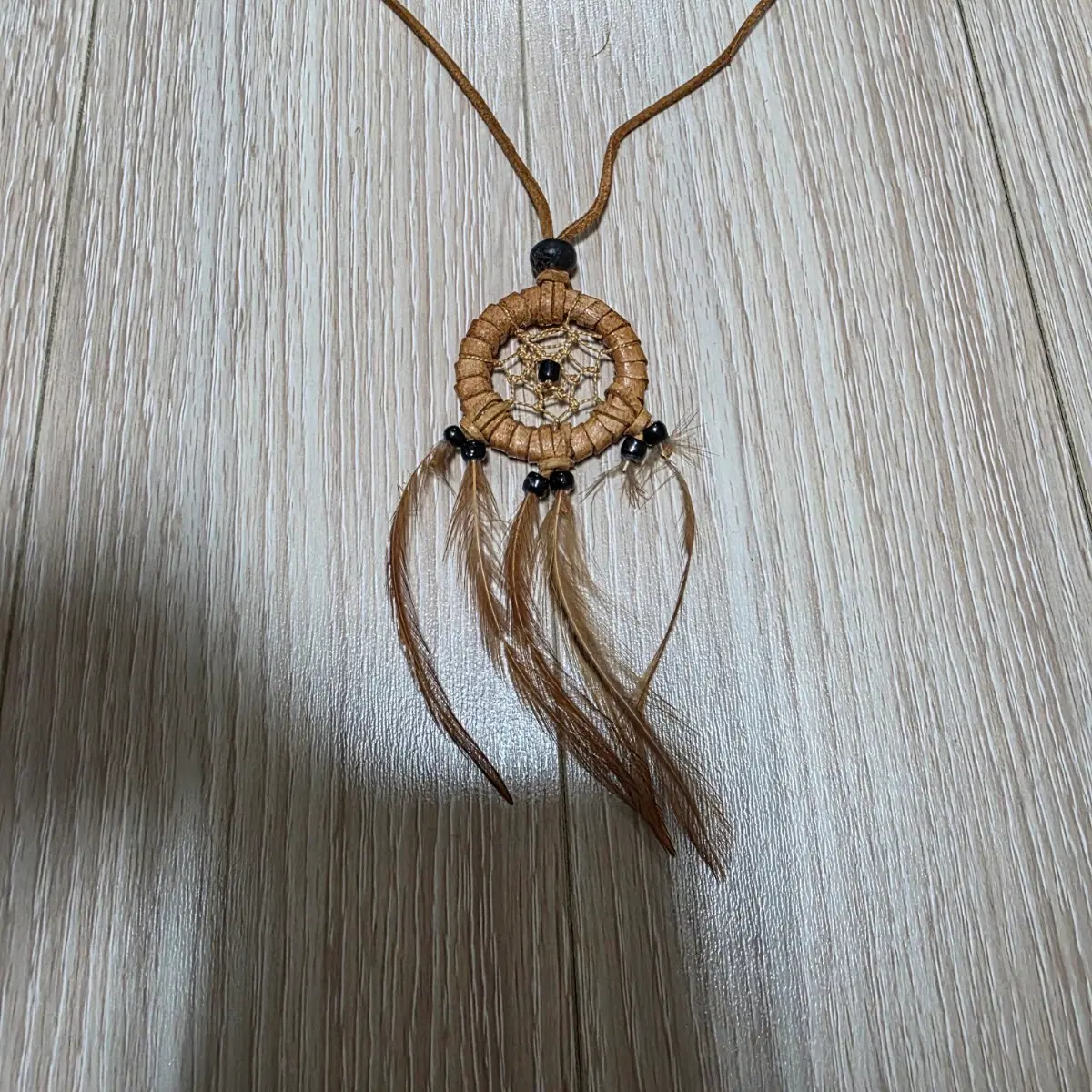 15000원 빈티지 드림캐쳐 가죽 목걸이 팬던트10cm