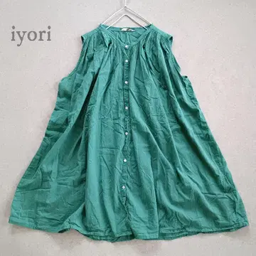 iyori 이요리 슬리브리스 하늘하늘 튜닉 그린 루즈핏 여름