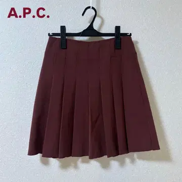 A.P.C. 플리츠 미니 스커트 브라운 사이즈 34