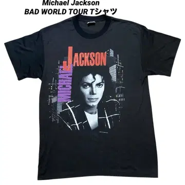 80s 마이클 잭슨 BAD WORLD TOUR 빈티지 티셔츠 L