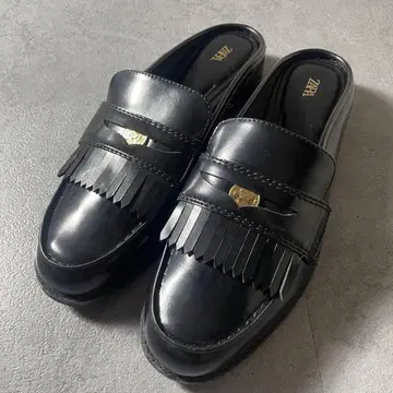 미사용급 ZARA 뮬 로퍼 청키 밑창 블랙