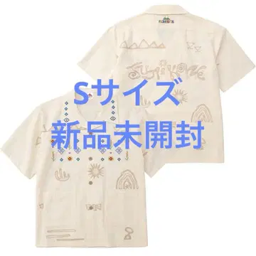 후지이 카제 FUJI ROCK FESTIVAL 자수 반팔 셔츠 아이보리 S