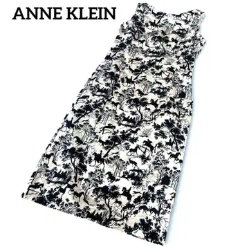 ANNE KLEIN 올 패턴 슬리브리스 원피스 말 패턴 모노톤