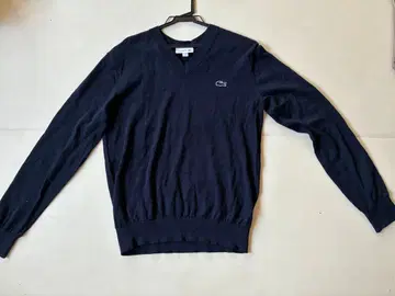 LACOSTE V넥 니트 스웨터 네이비