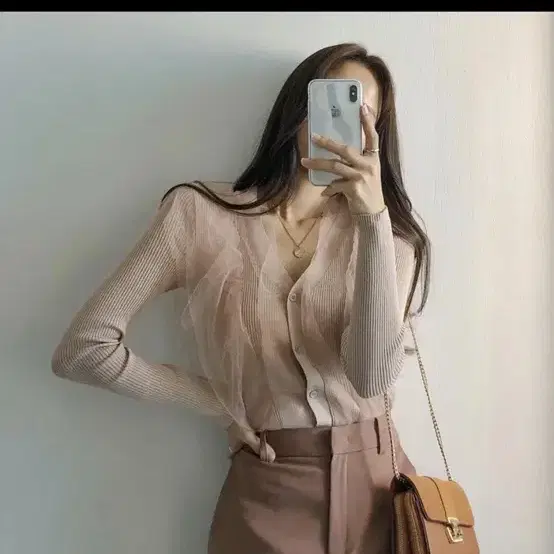 말린장미 골지 샤 가디건