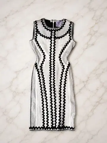 HERVE LEGER 슬리브리스 니트 원피스
