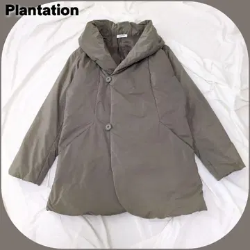 Plantation 다운 자켓 다운 90% 카키 숄카라 M
