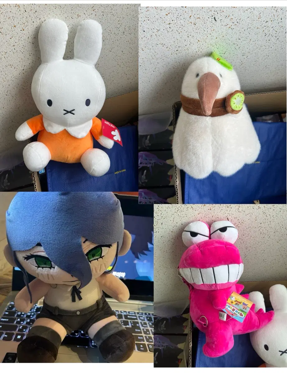 미피, 셔틀콕 키위, 레제, 초코비 와니야마상 인형