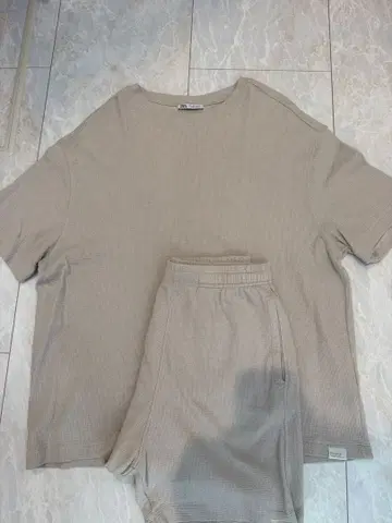 ZARA 와플 소재 셋업 베이지