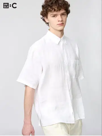 UNIQLO C 2026SS 프리미엄 린넨 오버 사이즈 셔츠 S 화이트