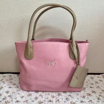 키타무라 Kitamura 토트백 핑크 천연 가죽 가죽