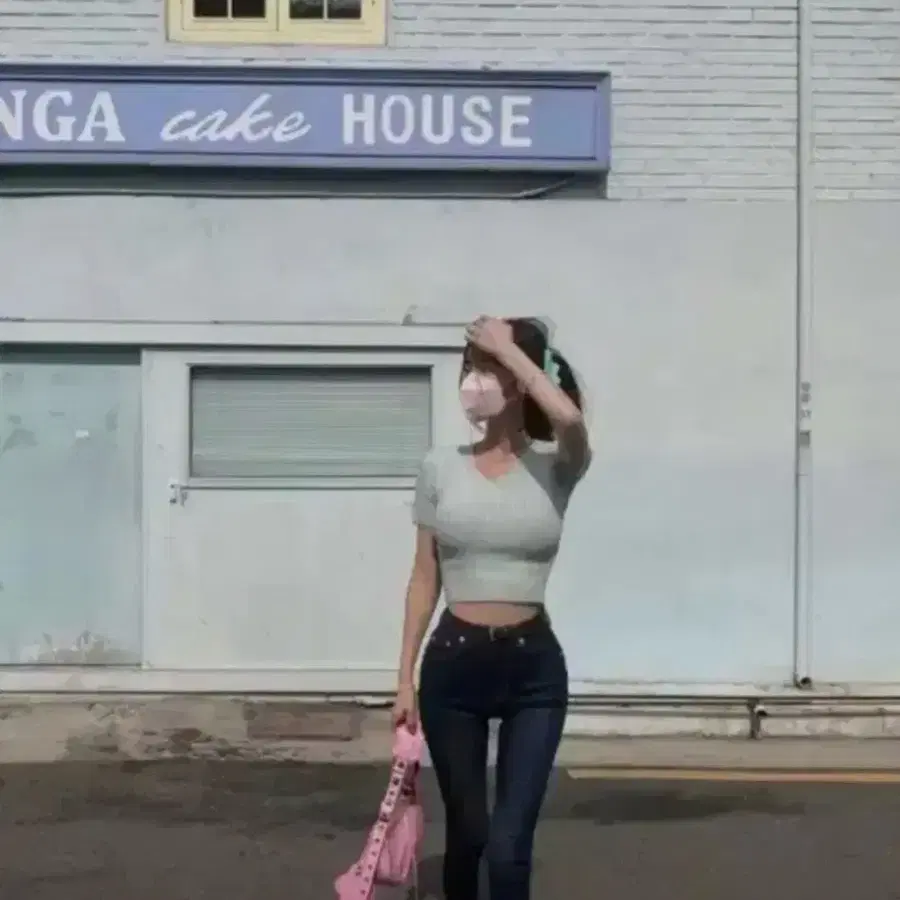 페일제이드 브이넥 니트