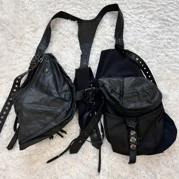 새상품급 BUFFALO BOBS 다기능 낚시용 조끼 바디백 천연 가죽 소가죽