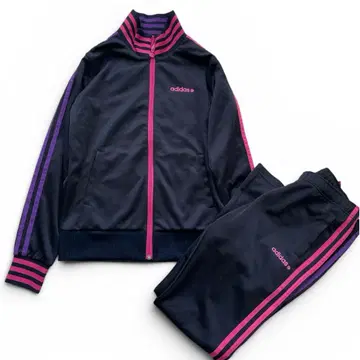 adidas 저지 상하의 셋업 L/M 블랙 핑크 퍼플 3라인