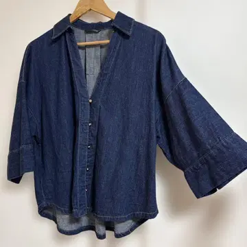ZARA 데님 셔츠 스키퍼 셔츠 오분 소매