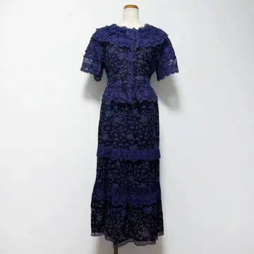 레어 아틀리에 마리코 꽃무늬 셋업 퍼플 빈티지 일본제