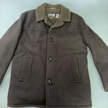 Schott N.Y.C. 보아 런치 코트 브라운 사이즈 38