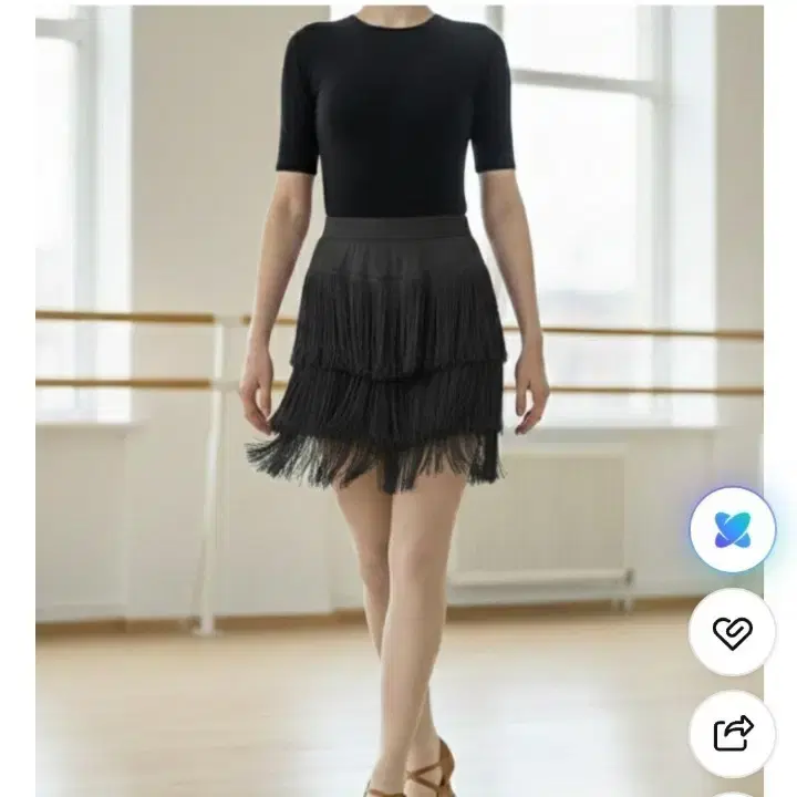 블랙 프릴 댄스 스커트