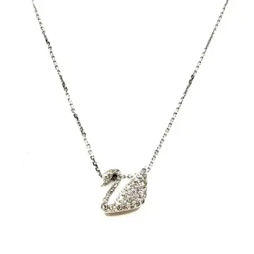 새상품급 SWAROVSKI 스완 목걸이 크리스탈 실버 백조