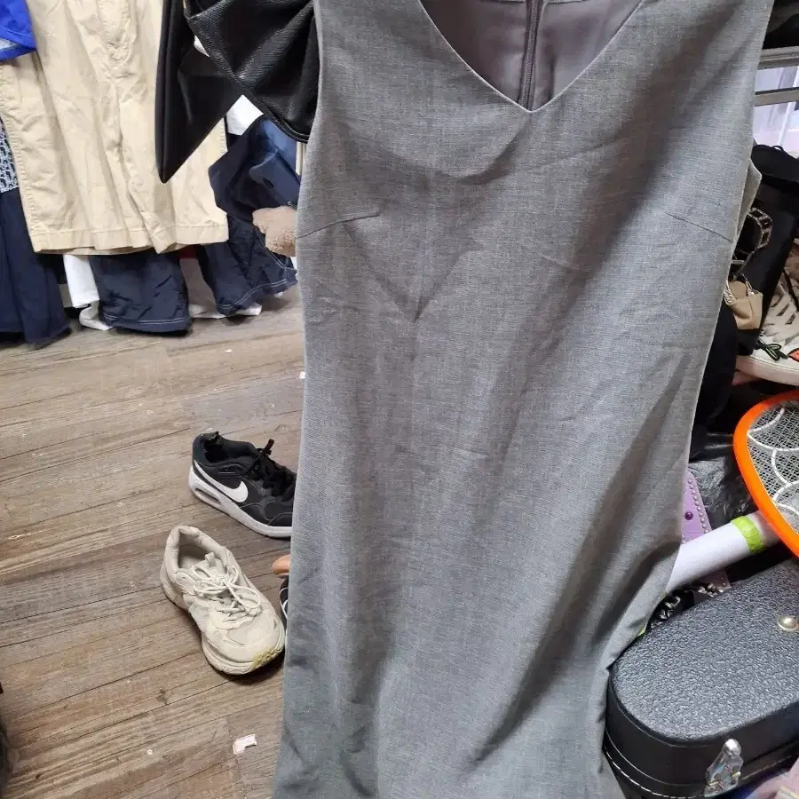 프린세스 라인 원피스 그레이