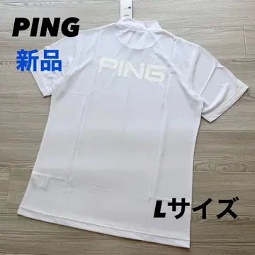 새상품 PING 핑 모크넥 반팔 셔츠 티셔츠 화이트 L 사이즈