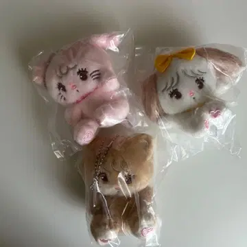 mikko 캐릭터 봉제 인형 가챠가챠 3종 세트