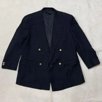 DAKS 닥스 체크 블레이저 더블 골드 버튼 울 100% 일본제