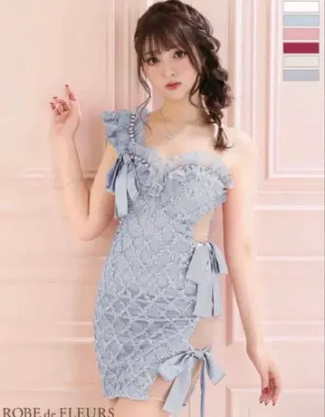 ROBE de FLEURS 원숄더 타이트 드레스
