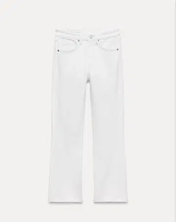 ZARA 화이트 데님 크롭 팬츠