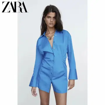 ZARA 블루 셔츠 원피스 긴팔 8908/814/400